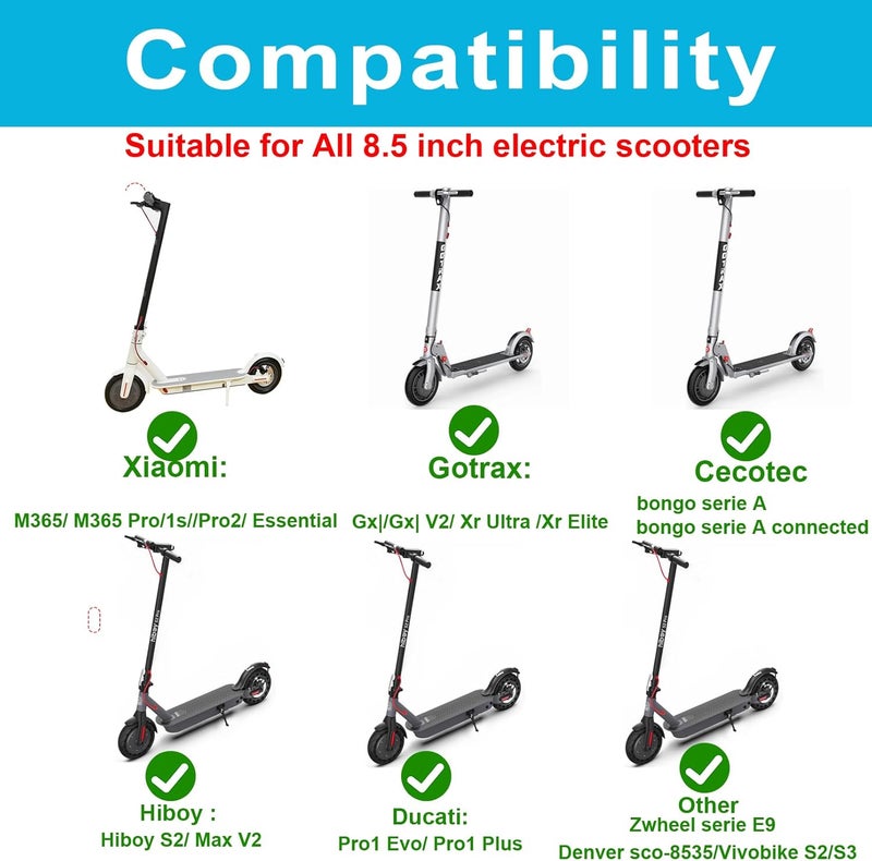 TOCBEUU TOUBEUU Solid Tires 8.5x2 Inches for Electric Scooter, 50/75-6.1Replacement Wheels, Rubber Tyre 8-1/2'' for Gotrax GXL V2/XR/APEX & Xiaomi M365/M365 Pro/Pro 2/1S and All 8.5'' Scooter- Black(2PCS) - Image 2